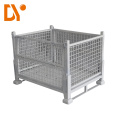 Warehouse equipment foldable and  movable metal storage cages with wheel